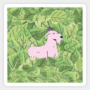 Goat in Leaves Magnet